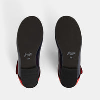3 QTY / MARINE/ROUGE CHAUSSURES CUIR DANELLE VERNIS