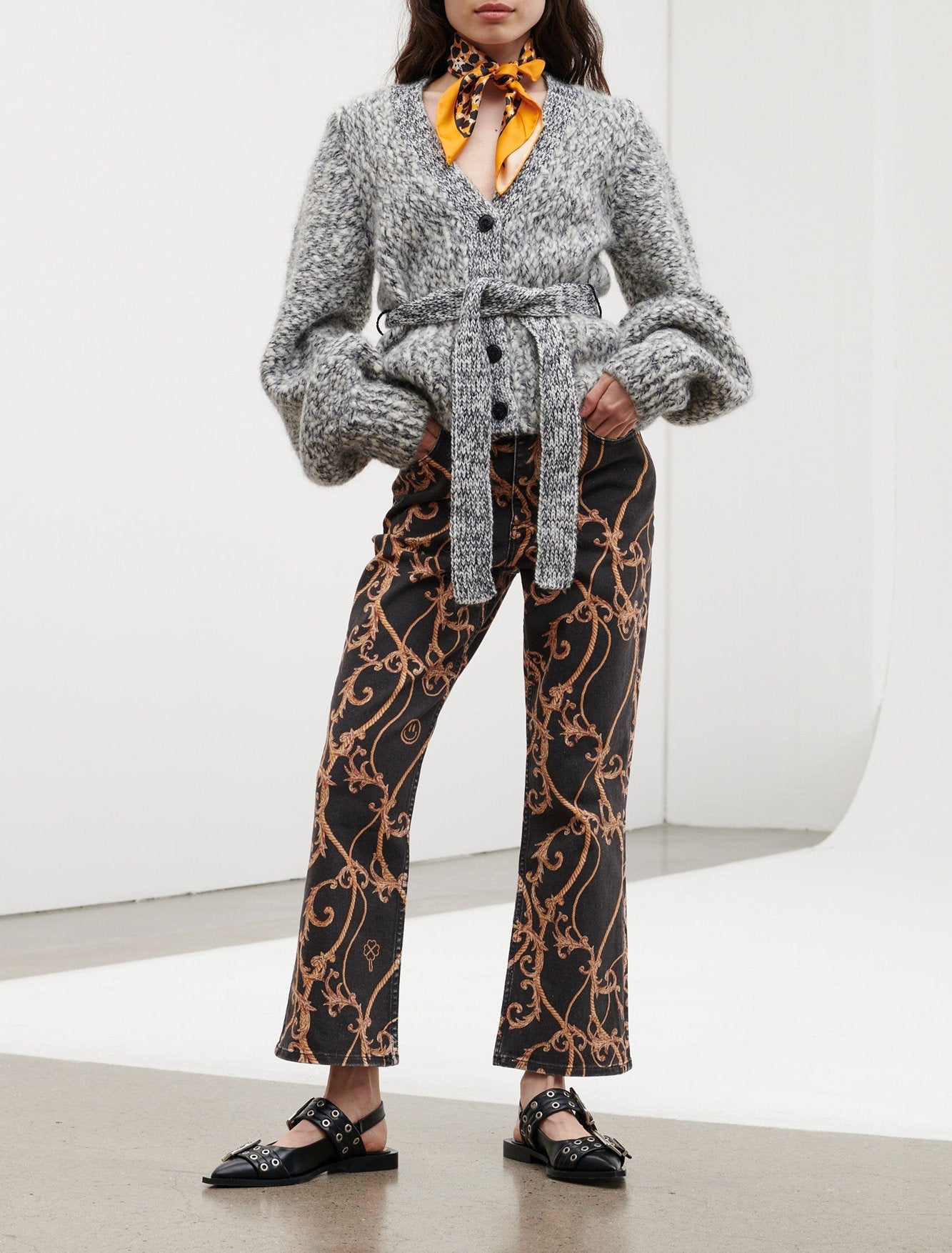 Pantalon croppé Betzy en denim - Black