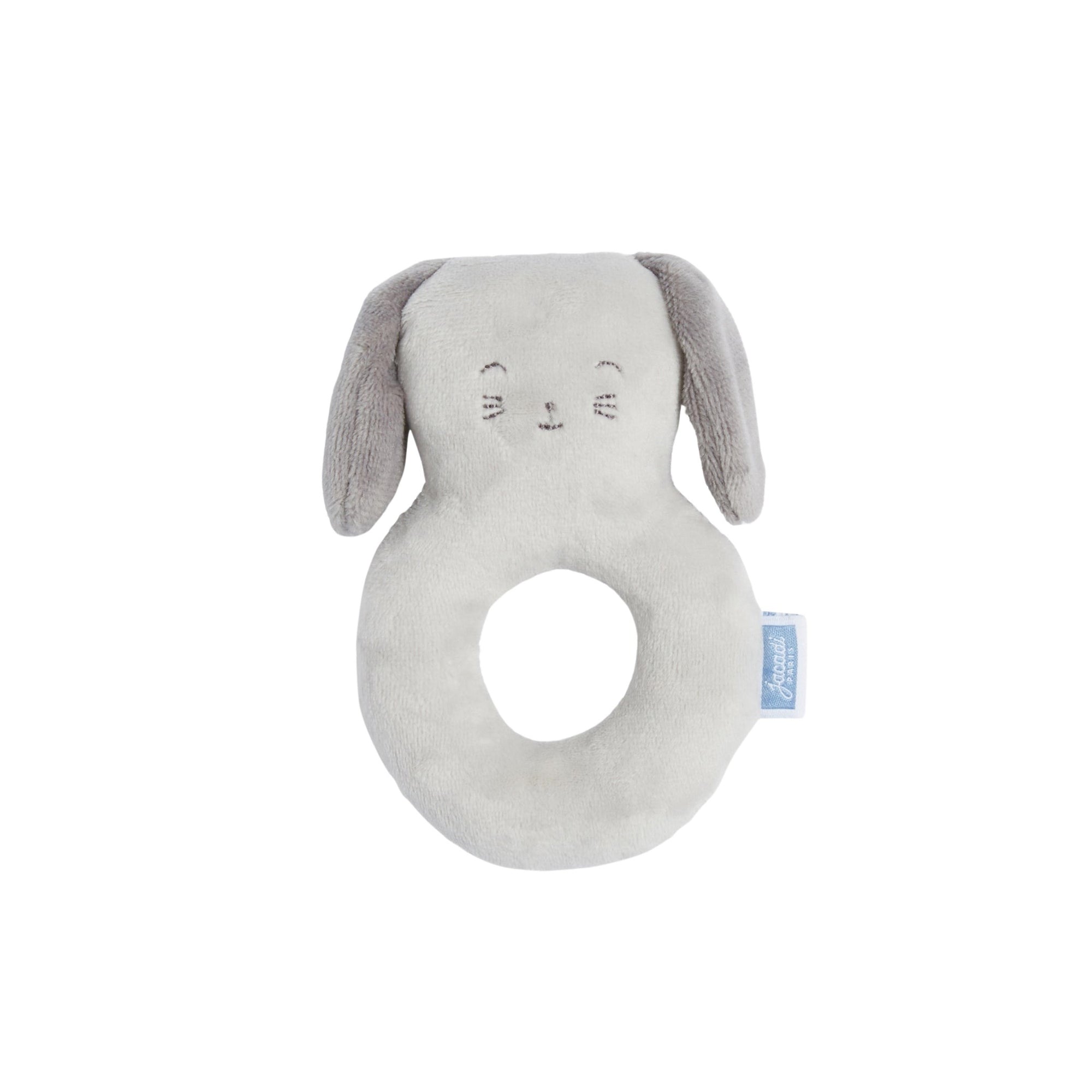 0 QTY / BLANC/GRIS PUERICULTURE JOUETS HOCHET CHIEN CARREAUX PETIT PARIS