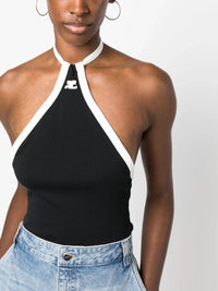 6pcs RELIQUAT 75€ / Top chocker contraste - Black & Heritage white