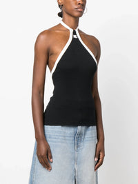 6pcs RELIQUAT 75€ / Top chocker contraste - Black & Heritage white