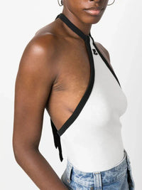 4pcs RELIQUAT 75€ / Top chocker contraste - Heritage white & Black