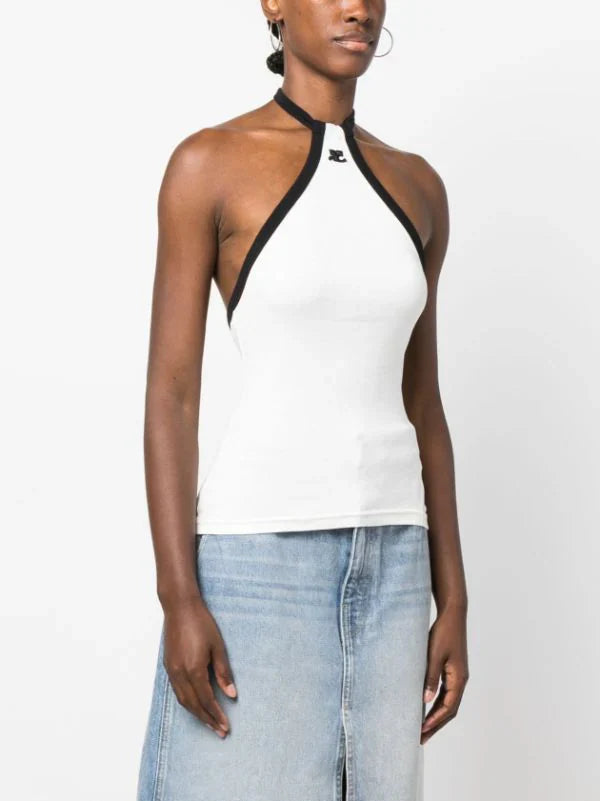4pcs RELIQUAT 75€ / Top chocker contraste - Heritage white & Black