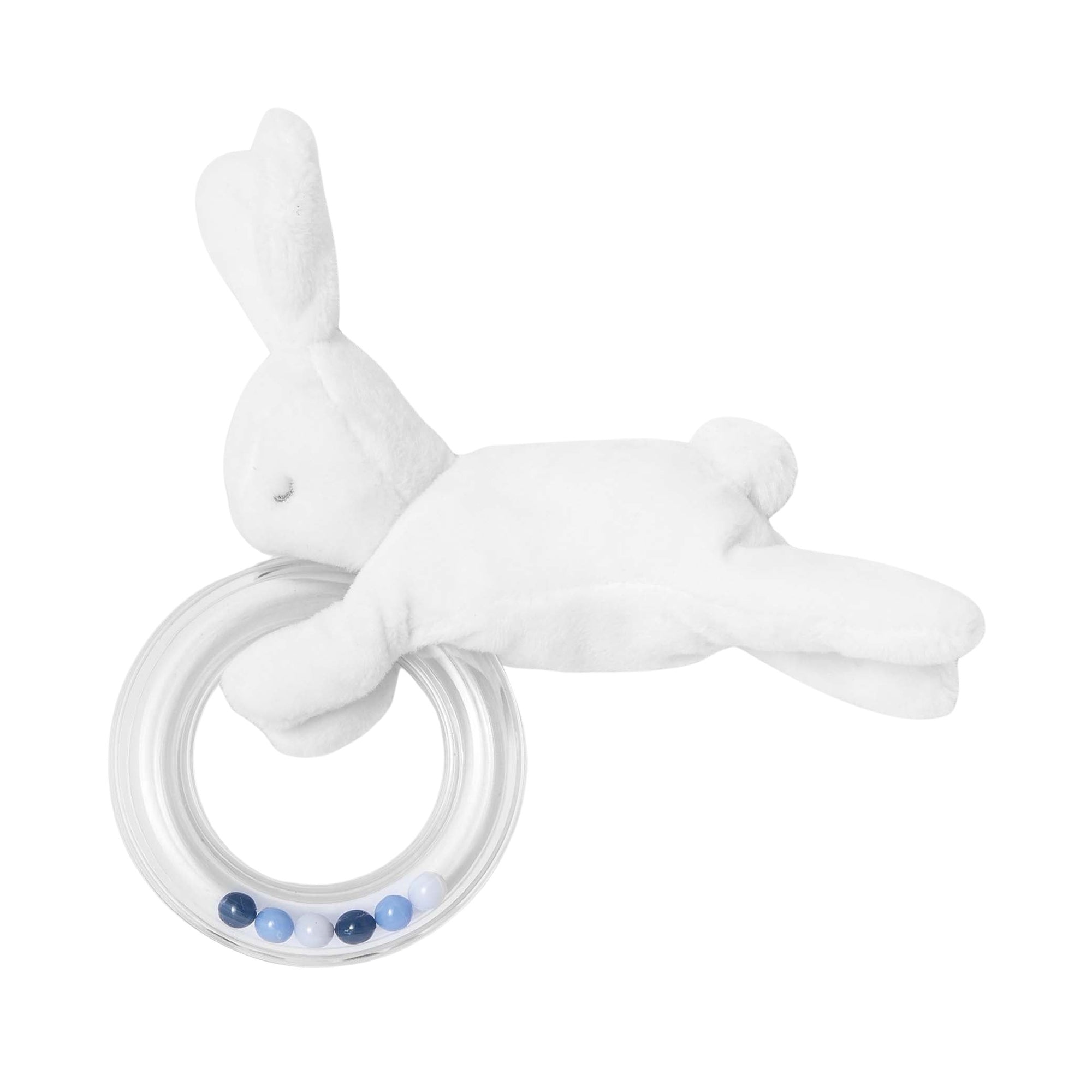 0 QTY / BLANC/BLEU PUERICULTURE JOUETS HOCHET ESSENTIEL LAPIN