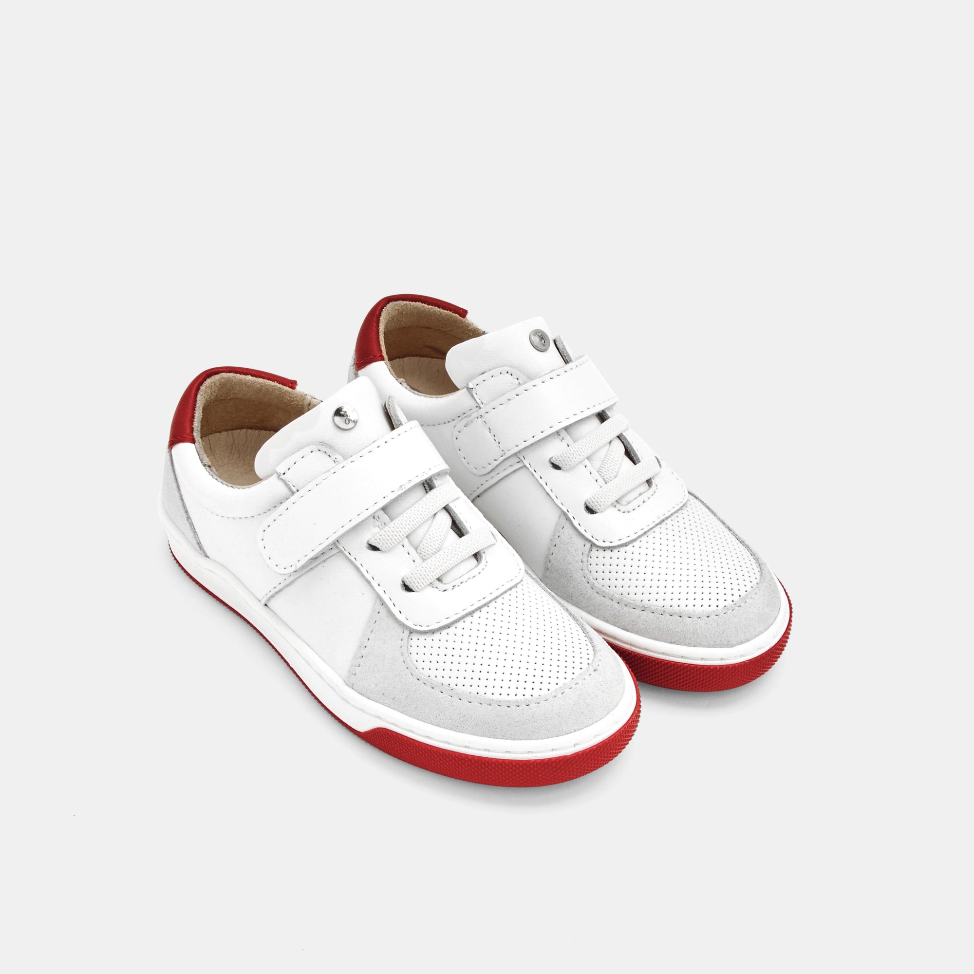 1 QTY / BLANC/ROUGE CHAUSSURES CUIR DONOVAN