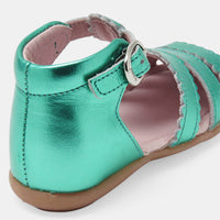 14 QTY / BLEU TURQUOISE CHAUSSURES CUIR DINETTE