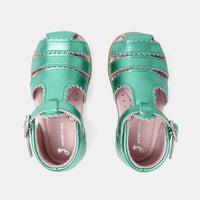 14 QTY / BLEU TURQUOISE CHAUSSURES CUIR DINETTE