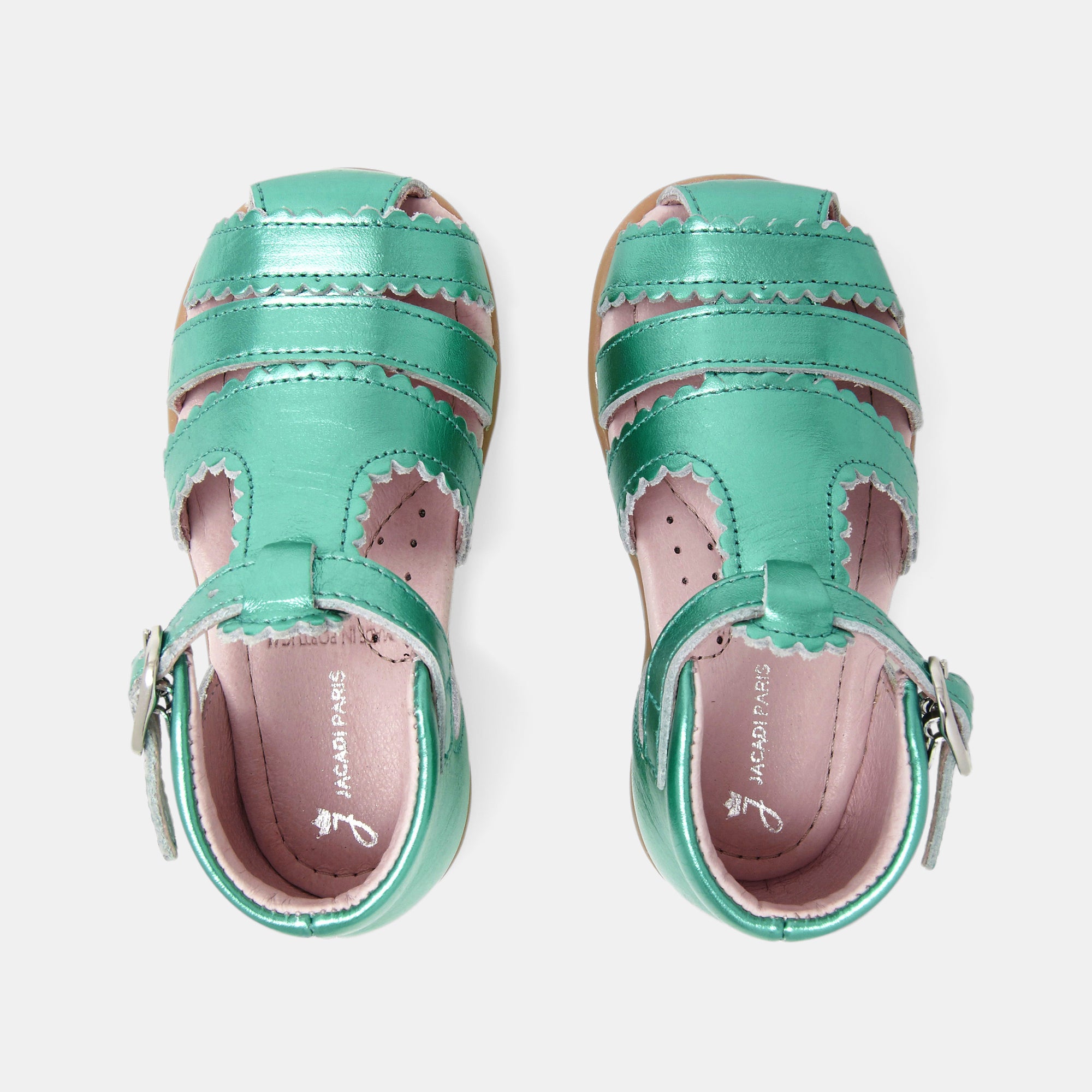 14 QTY / BLEU TURQUOISE CHAUSSURES CUIR DINETTE