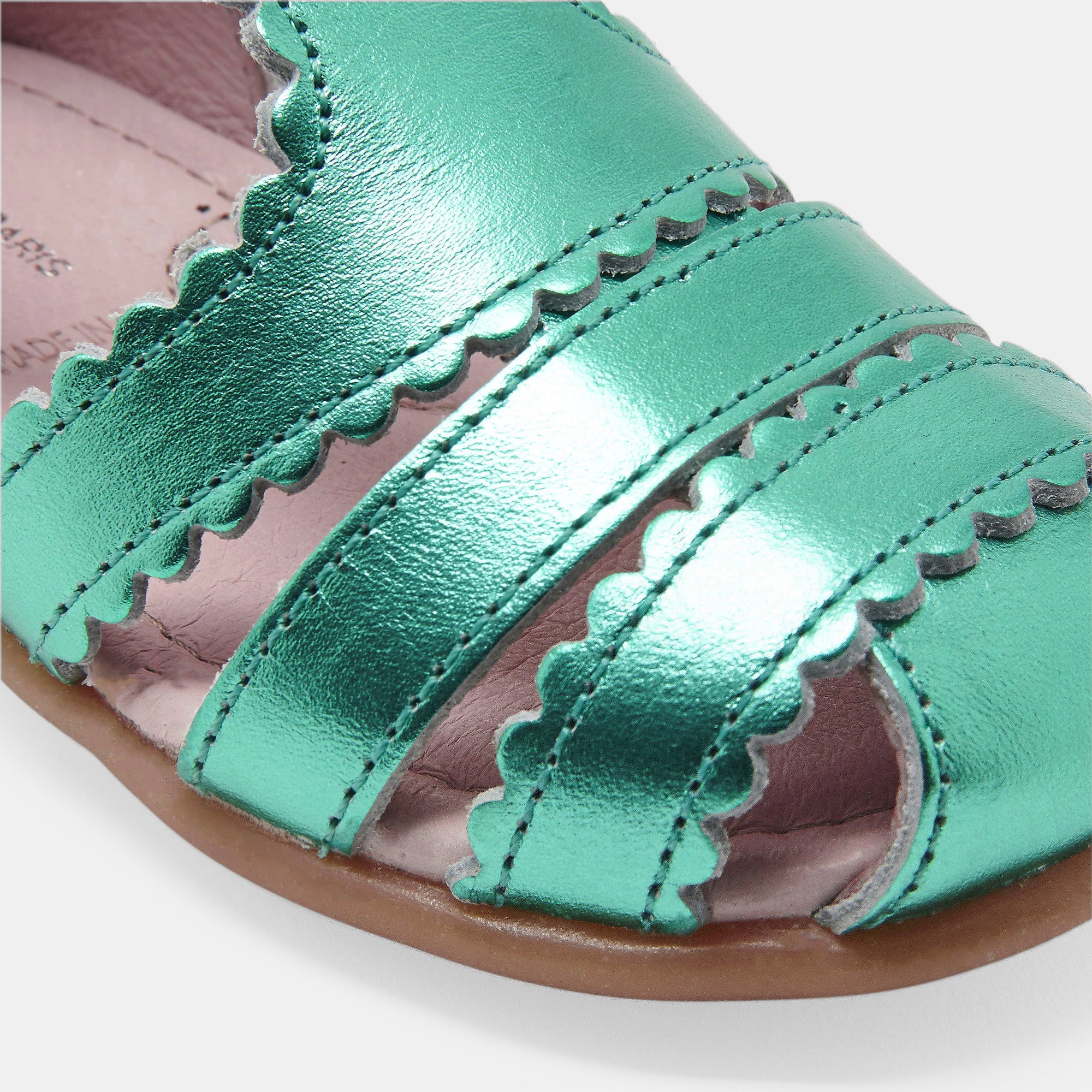 14 QTY / BLEU TURQUOISE CHAUSSURES CUIR DINETTE