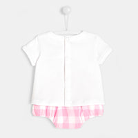 0 QTY / ROSE/BLANC PAP ENSEMBLE LUCILIA
