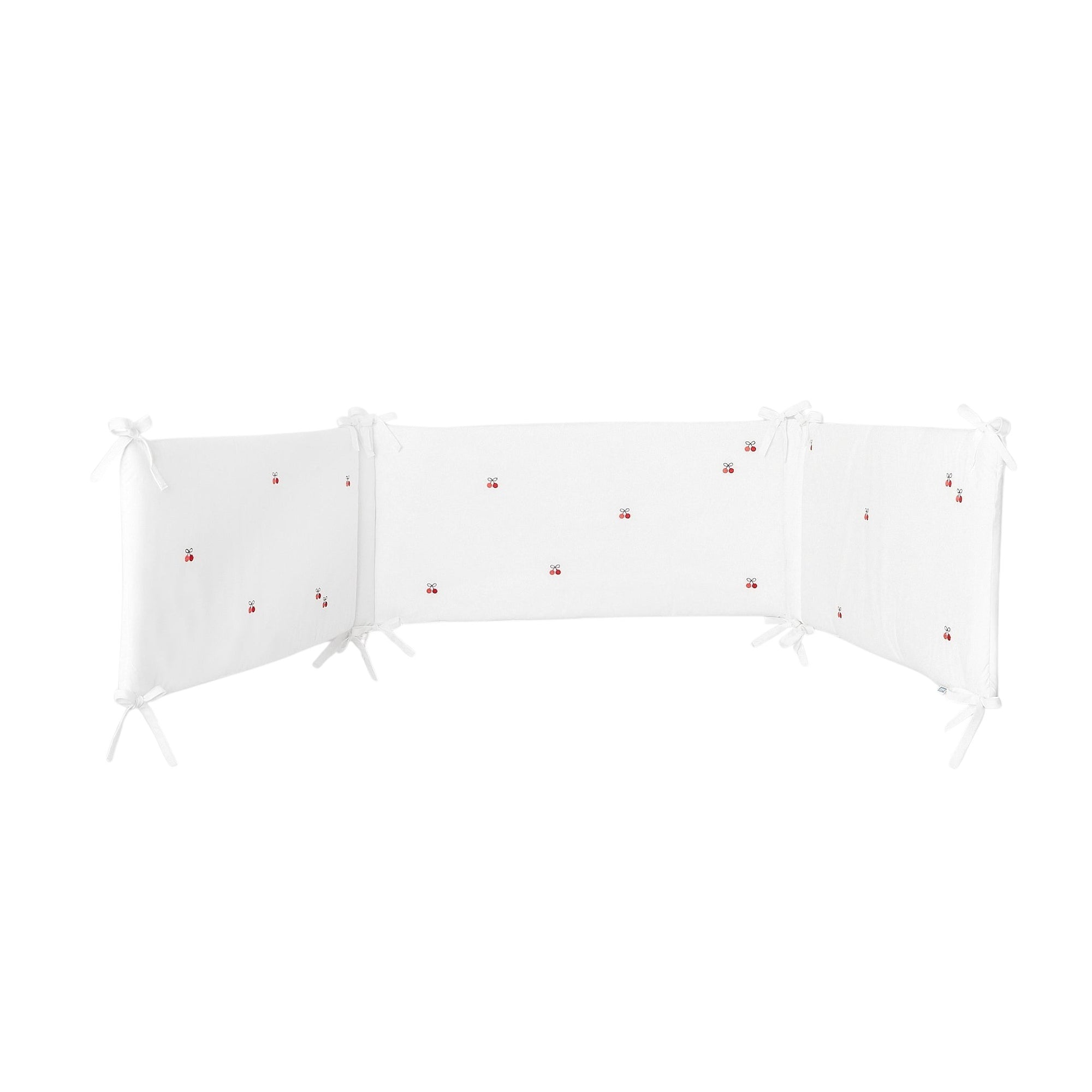 0 QTY / BLANC/ROUGE PUERICULTURE LINGE DE LIT TOUR DE LIT BAS CERISES