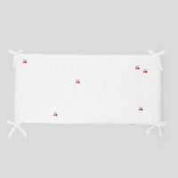 0 QTY / BLANC/ROUGE PUERICULTURE LINGE DE LIT TOUR DE LIT BAS CERISES