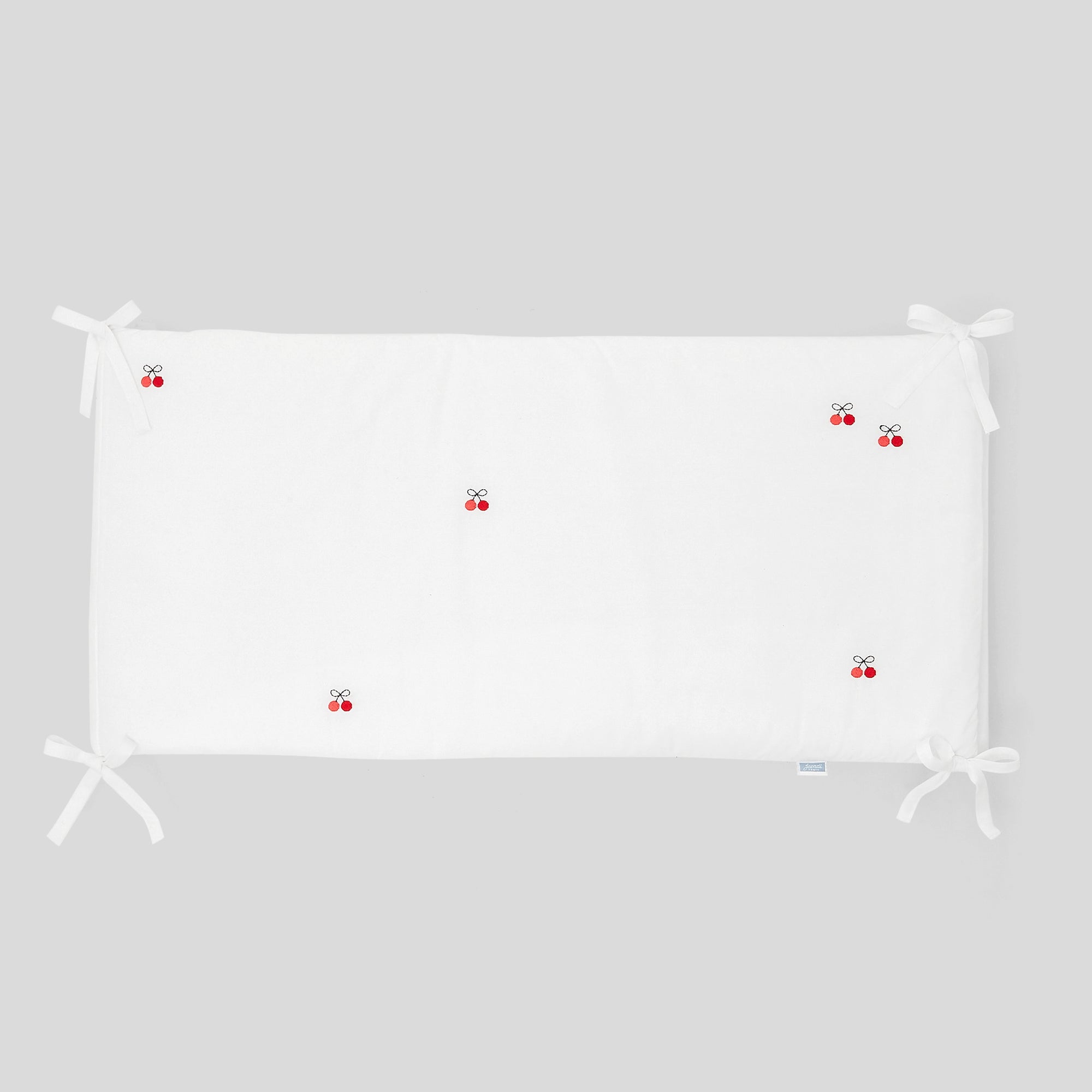 0 QTY / BLANC/ROUGE PUERICULTURE LINGE DE LIT TOUR DE LIT BAS CERISES