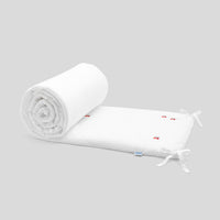 0 QTY / BLANC/ROUGE PUERICULTURE LINGE DE LIT TOUR DE LIT BAS CERISES