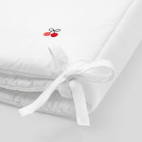 0 QTY / BLANC/ROUGE PUERICULTURE LINGE DE LIT TOUR DE LIT BAS CERISES