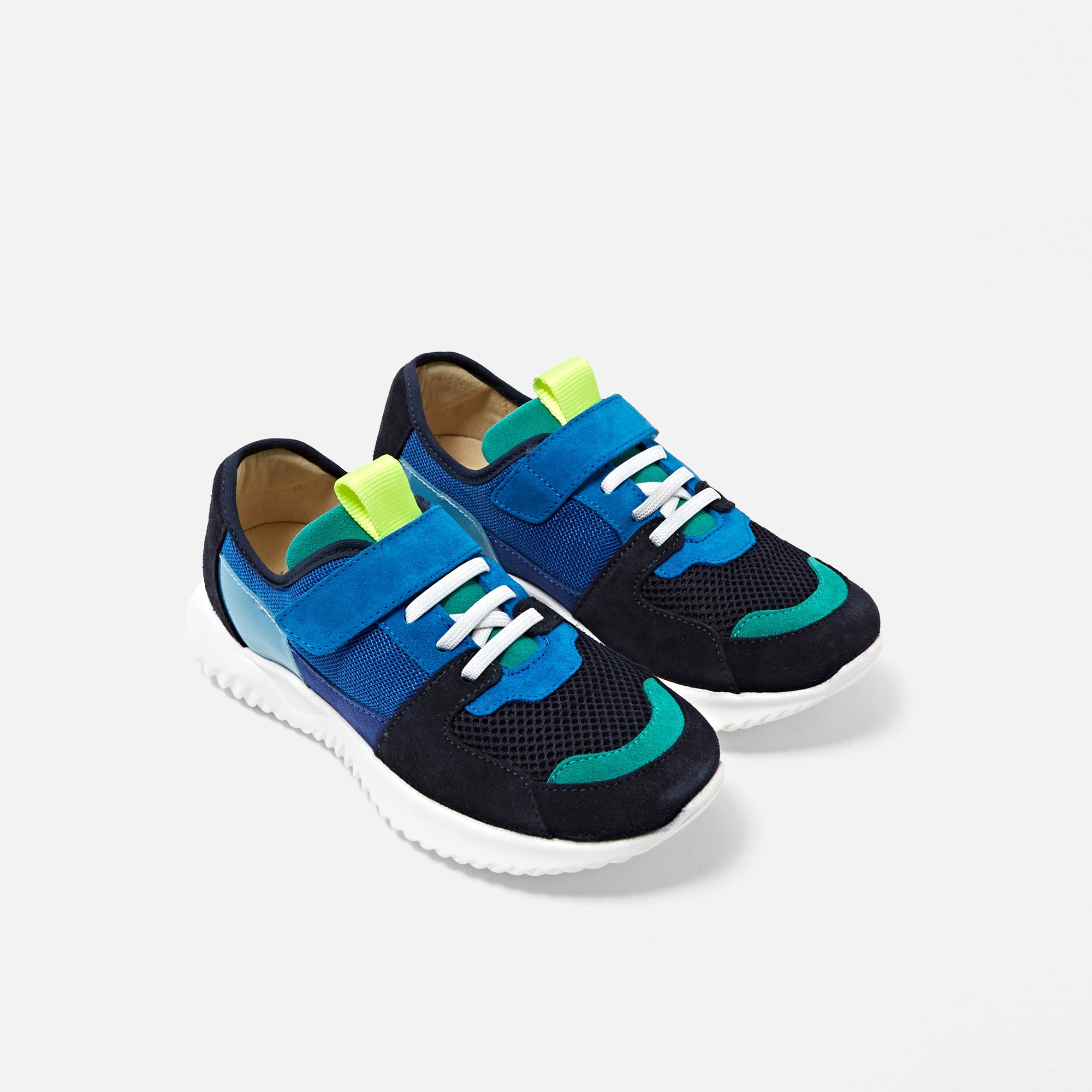 0 QTY / BLEU/VERT CHAUSSURES CUIR ECLAIR WEB