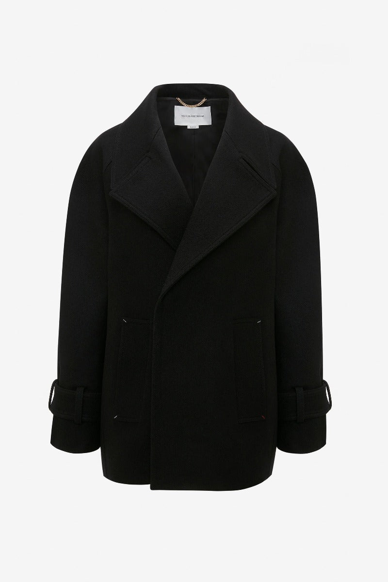 Oversized Pea Coat - Black