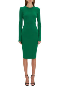 Long Sleeve Claude Midi Dress - Viridian