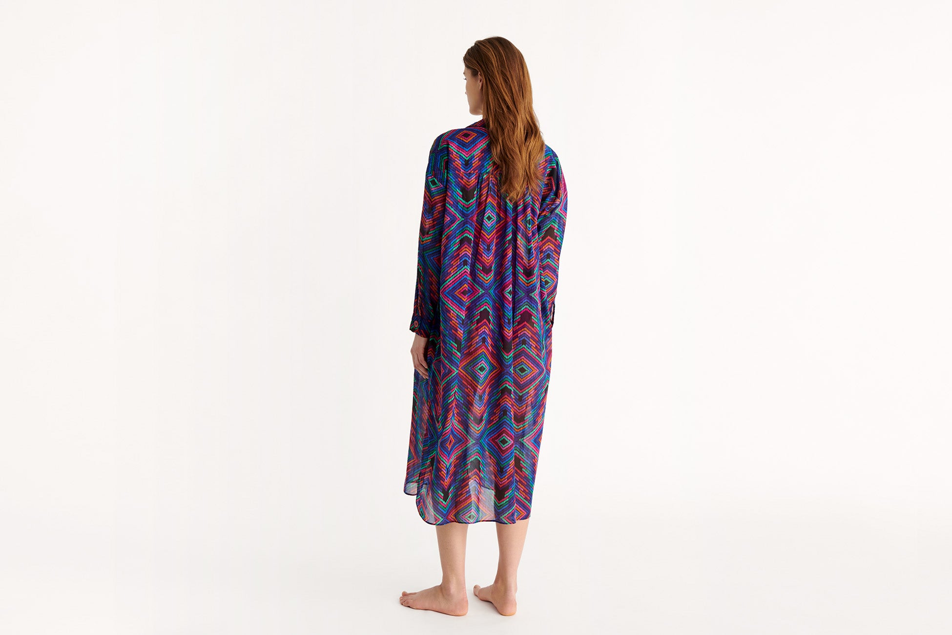 IMPRIME ARC-EN-CIEL DJ ROBE CHEMISE LONGUE