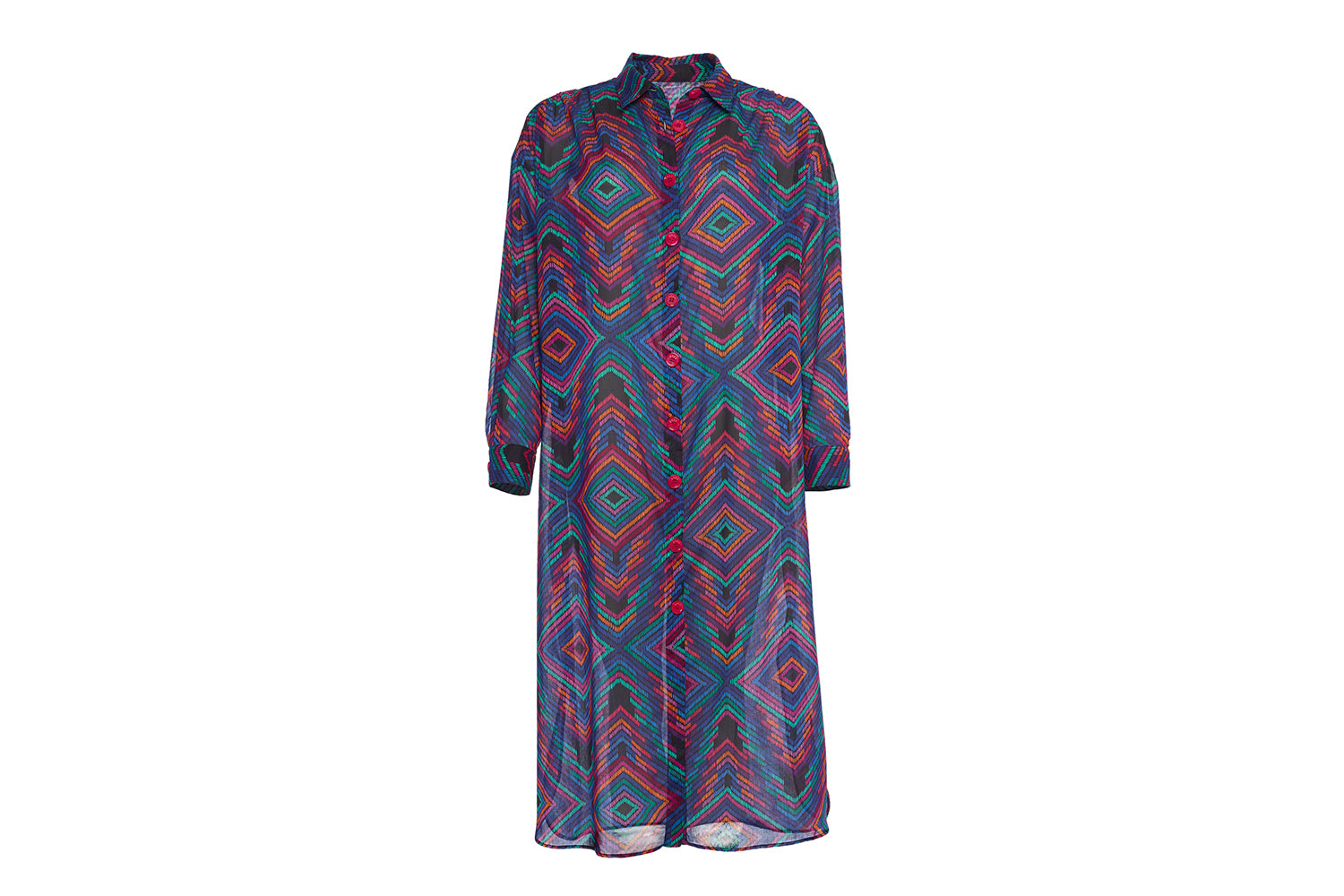IMPRIME ARC-EN-CIEL DJ ROBE CHEMISE LONGUE