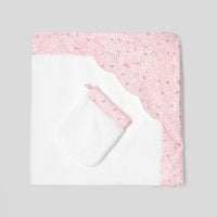164 QTY / ROSE/MULTICO PUERICULTURE BAIN PARURE SORTIE BAIN TROUSSEAU ROSE