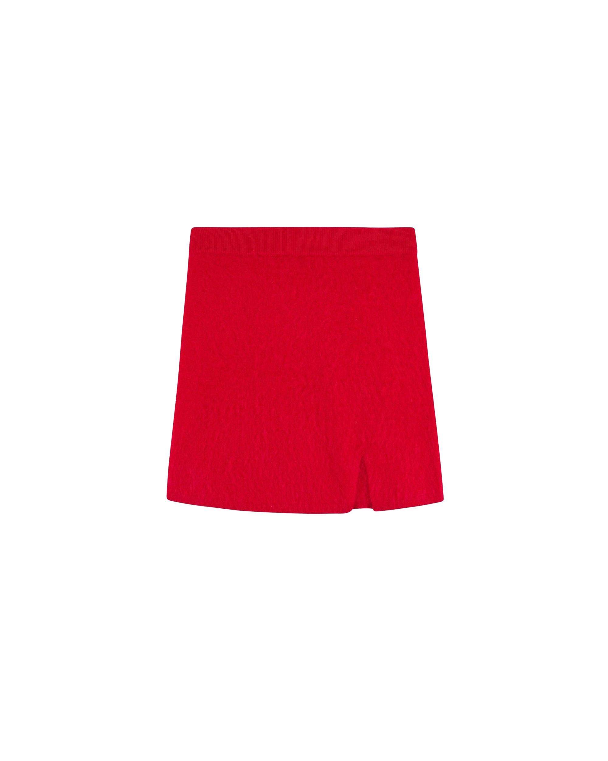 Mini skirt in brushed cashmere - Hot Red