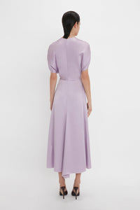 V-Neck Ruffle Midi Dress - Petunia