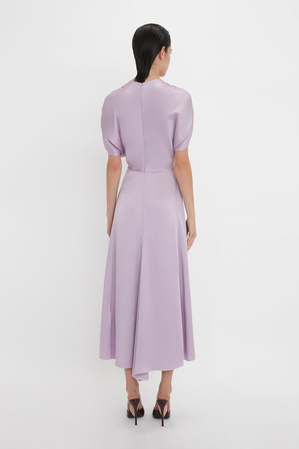 V-Neck Ruffle Midi Dress - Petunia