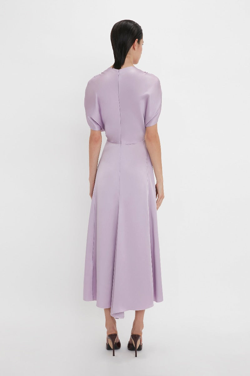 V-Neck Ruffle Midi Dress - Petunia