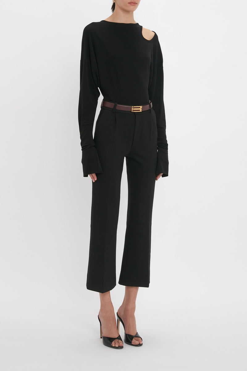 Twist Detail Jersey Top - Black