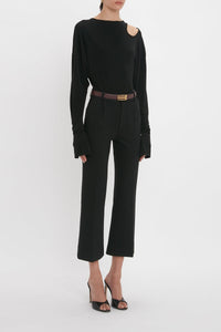 Twist Detail Jersey Top - Black