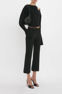 Twist Detail Jersey Top - Black