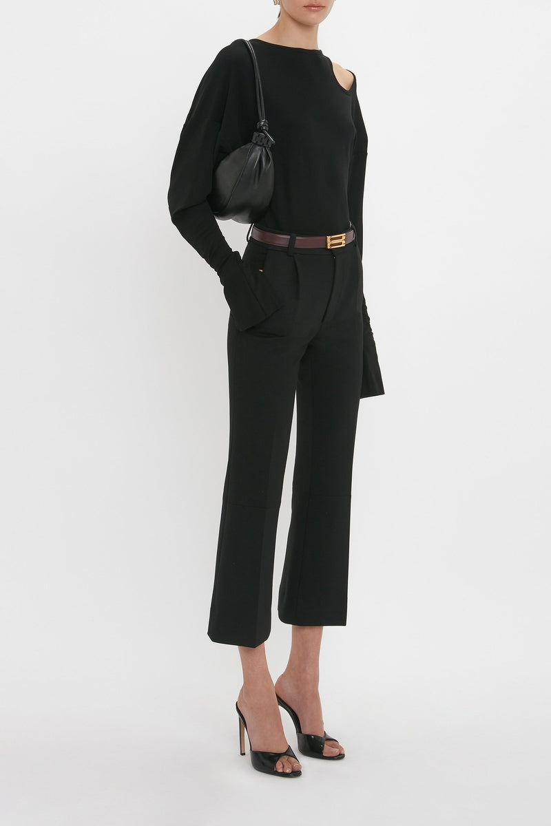 Twist Detail Jersey Top - Black