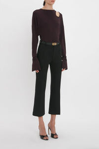 Twist Detail Jersey Top - Deep Mahogany