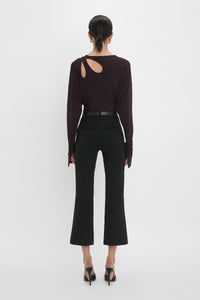 Twist Detail Jersey Top - Deep Mahogany