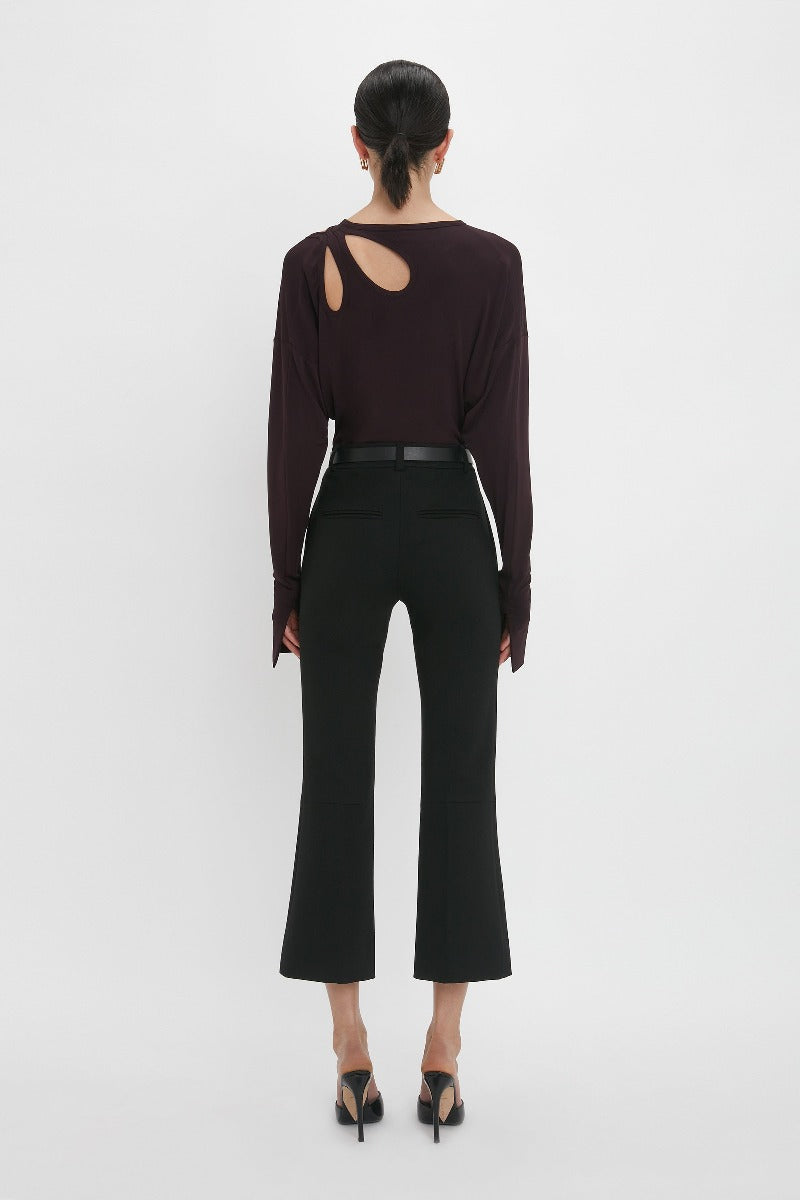 Twist Detail Jersey Top - Deep Mahogany