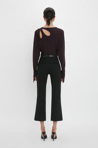 Twist Detail Jersey Top - Deep Mahogany