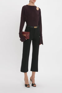 Twist Detail Jersey Top - Deep Mahogany