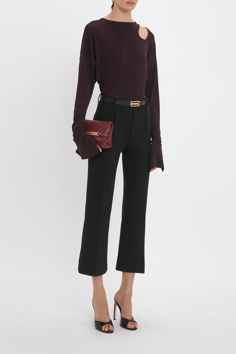 Twist Detail Jersey Top - Deep Mahogany