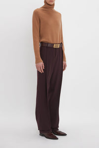 Asymmetric Chino Trouser - Deep Mahogany