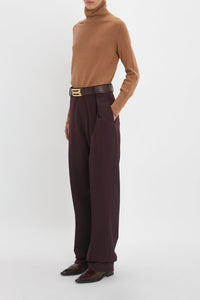 Asymmetric Chino Trouser - Deep Mahogany