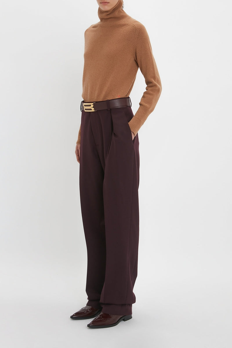 Asymmetric Chino Trouser - Deep Mahogany