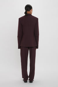 Sleeve Detail Patch Pocket Jacket - Deep Mahogany
