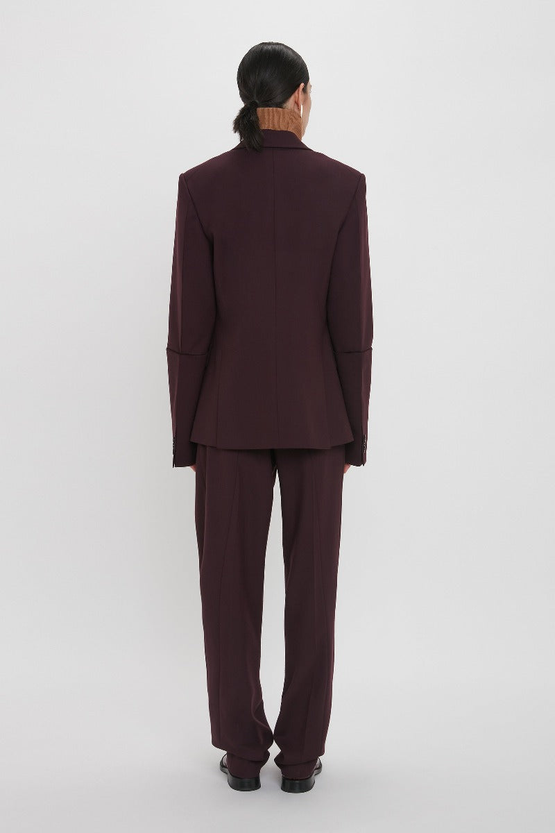 Sleeve Detail Patch Pocket Jacket - Deep Mahogany
