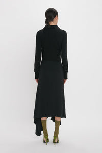 Henley Shirt Dress - Black / Black