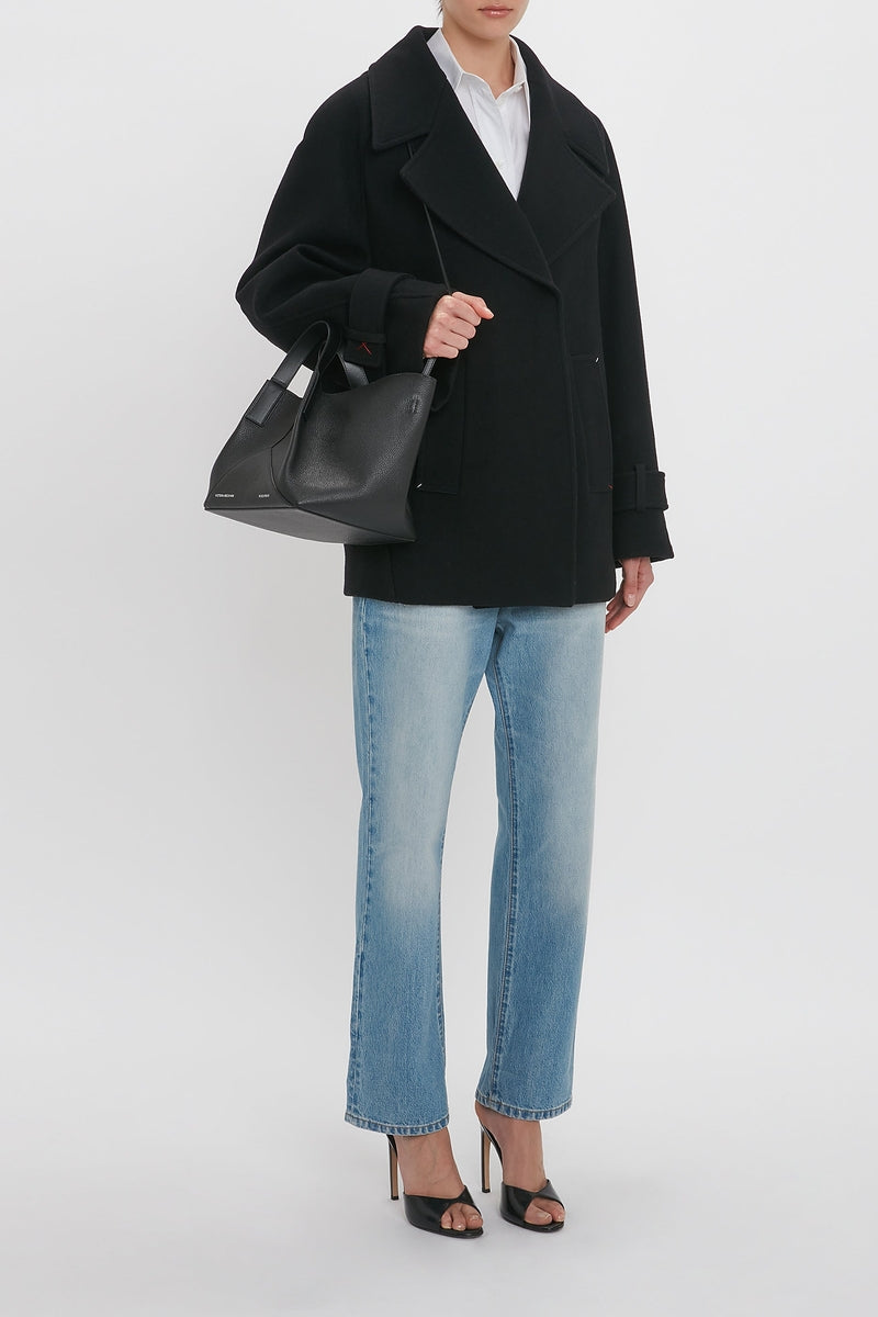 Oversized Pea Coat - Black