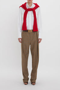 Asymmetric Chino Trouser - Tobacco/Multi