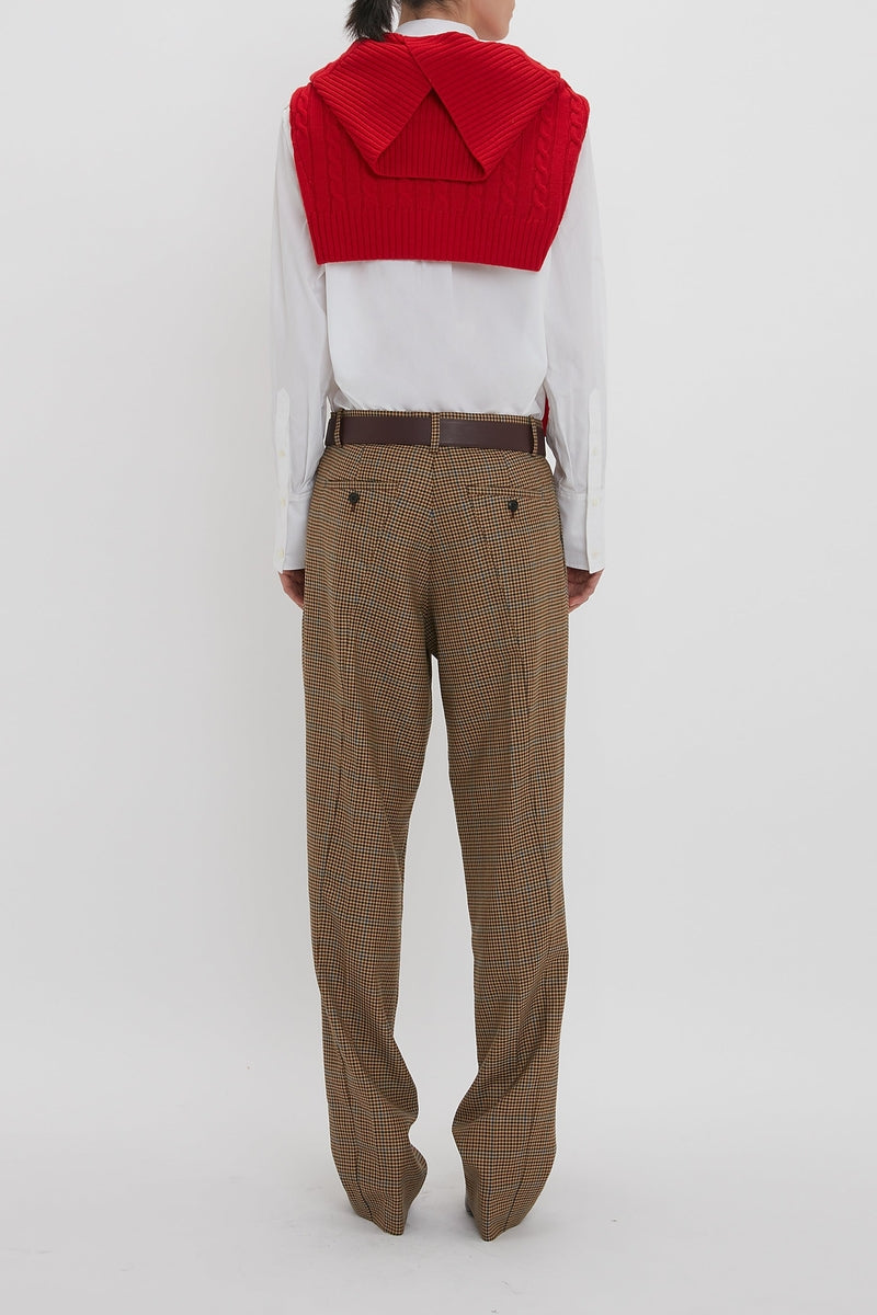 Asymmetric Chino Trouser - Tobacco/Multi