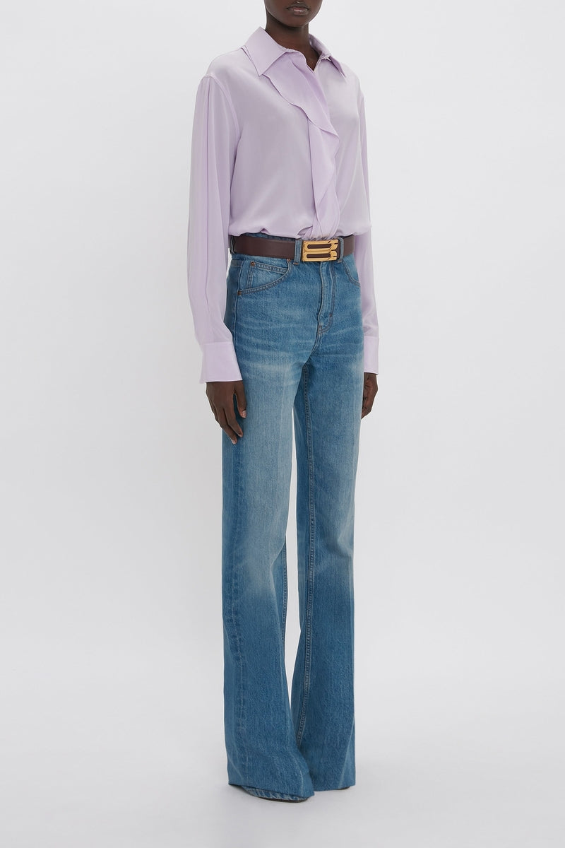 Asymmetric Ruffle Blouse - Petunia