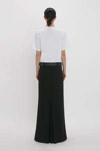 Floor Length Box Pleat Skirt - Black